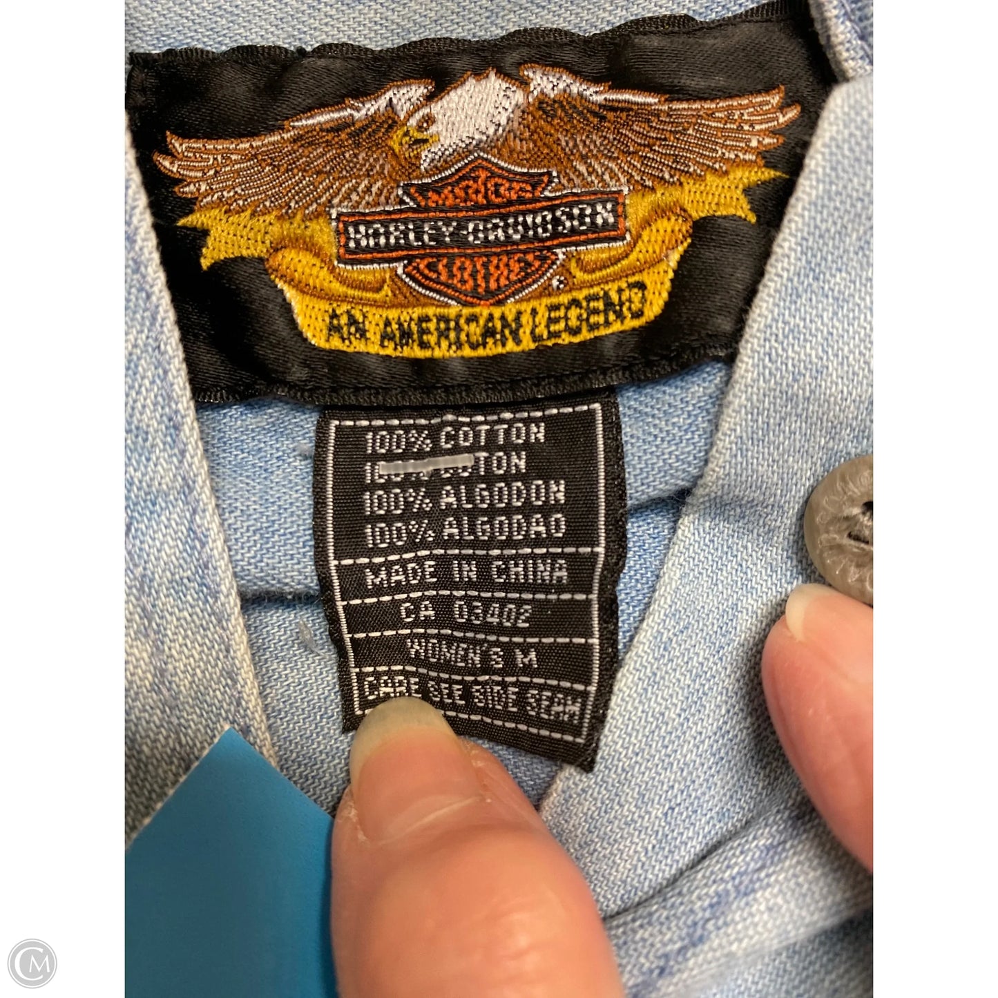 Top Long Sleeve By Harley Davidson In Blue, Size: M