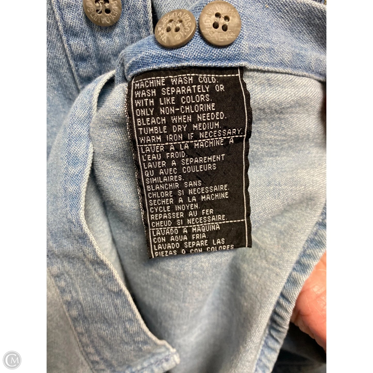 Top Long Sleeve By Harley Davidson In Blue, Size: M