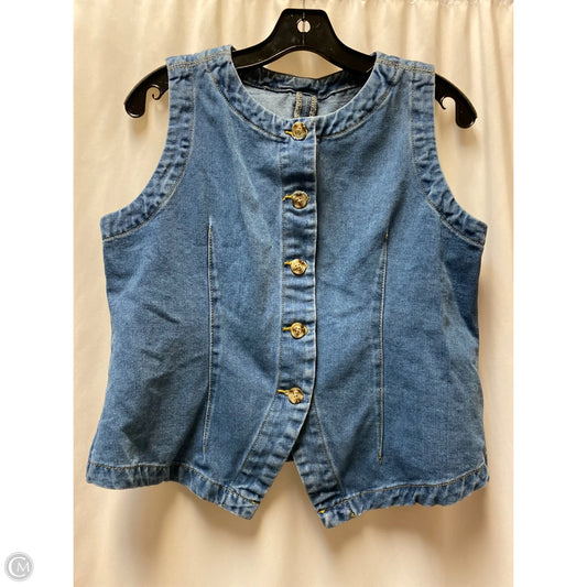 Vest Other By Clothes Mentor In Blue Denim, Size: L