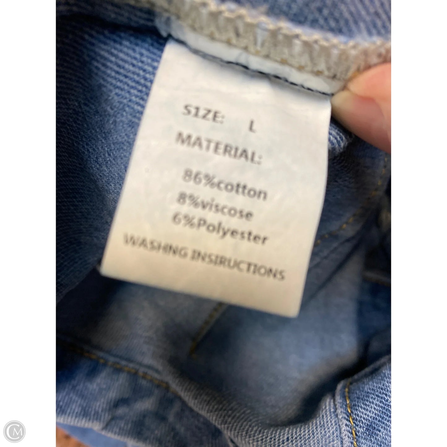 Vest Other By Clothes Mentor In Blue Denim, Size: L