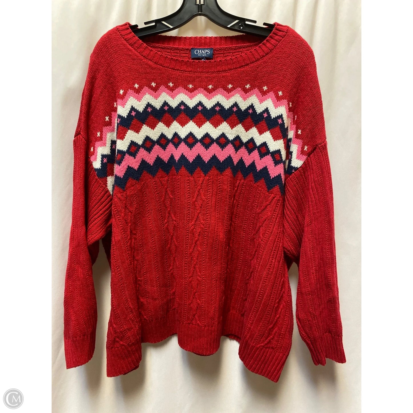 Sweater By Chaps In Red, Size: 2x