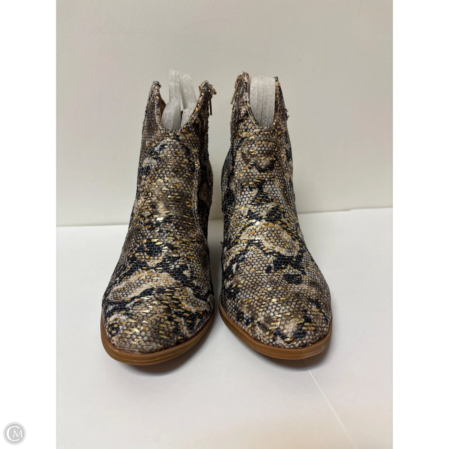 Boots Ankle Heels By Very G In Gold, Size: 7.5