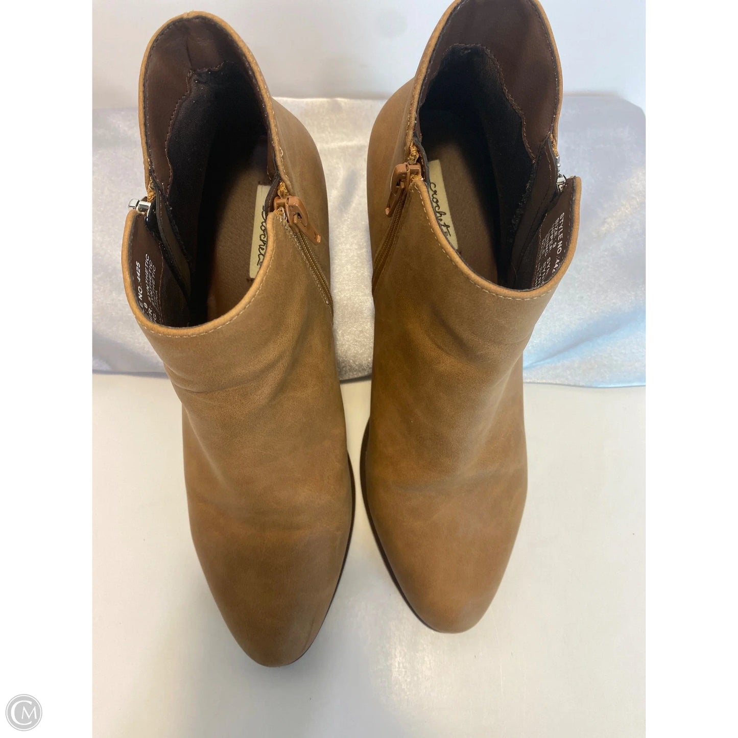 Boots Ankle Heels By Clothes Mentor In Brown, Size: 9