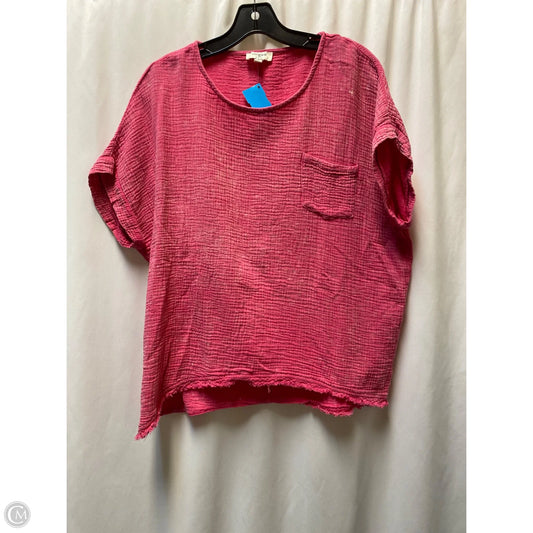 Top Short Sleeve By Umgee In Pink, Size: S