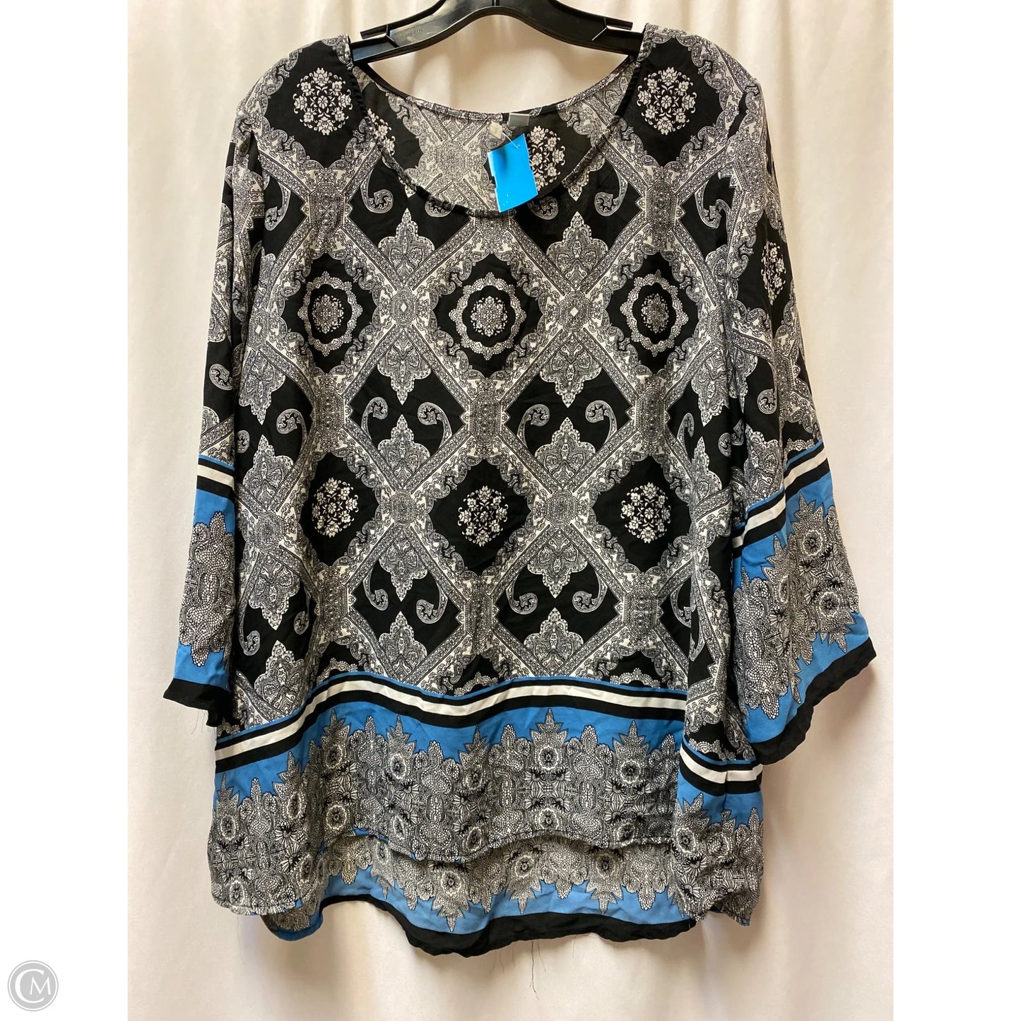 Top Long Sleeve By Cato In Black, Size: Xl