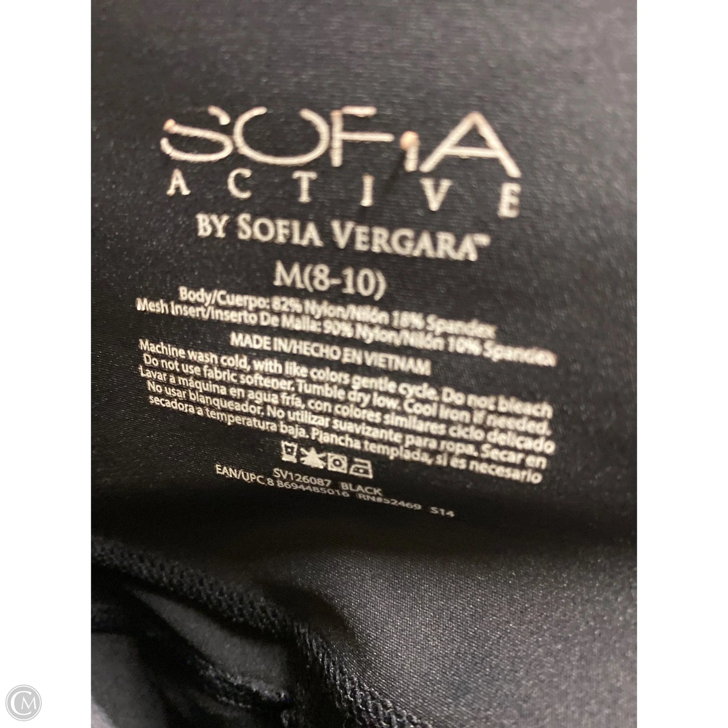 Athletic Leggings By Sofia By Sofia Vergara In Black, Size: M