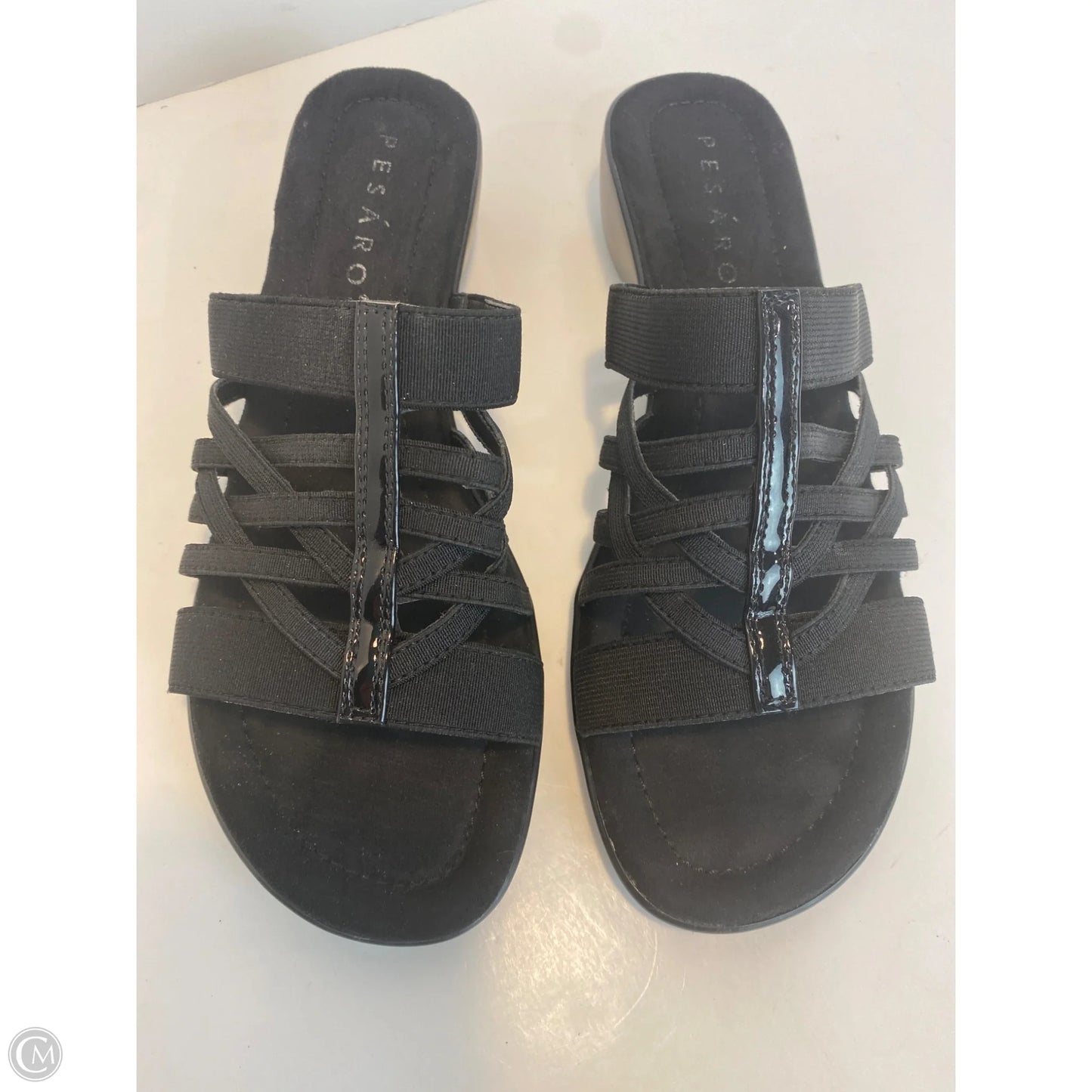 Sandals Heels Block By Pesaro In Black, Size: 8