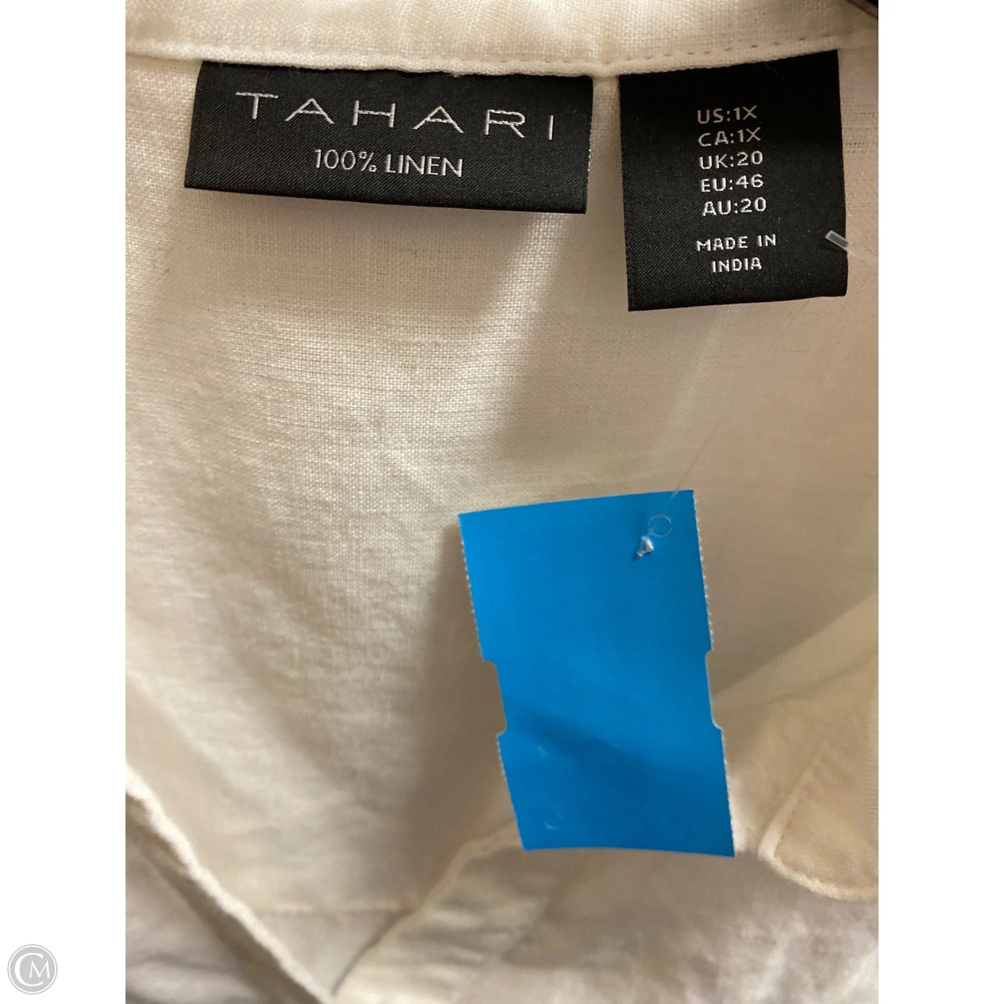 Top Long Sleeve By Tahari In White, Size: 1x