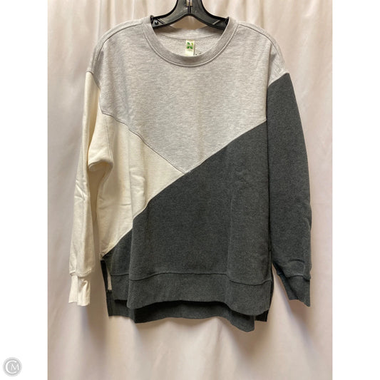 Sweatshirt Crewneck By Green Tea In Grey, Size: Xl