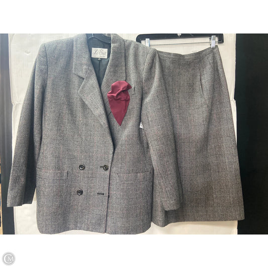 Skirt Suit 2pc By Le Suit In Grey, Size: M