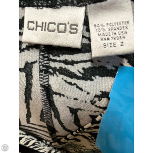 Dress Casual Midi By Chicos In Black & Grey, Size: L