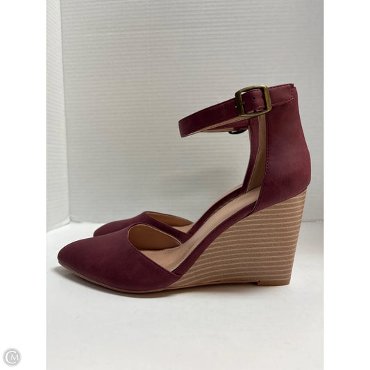 Shoes Heels Block By Clothes Mentor In Maroon, Size: 8