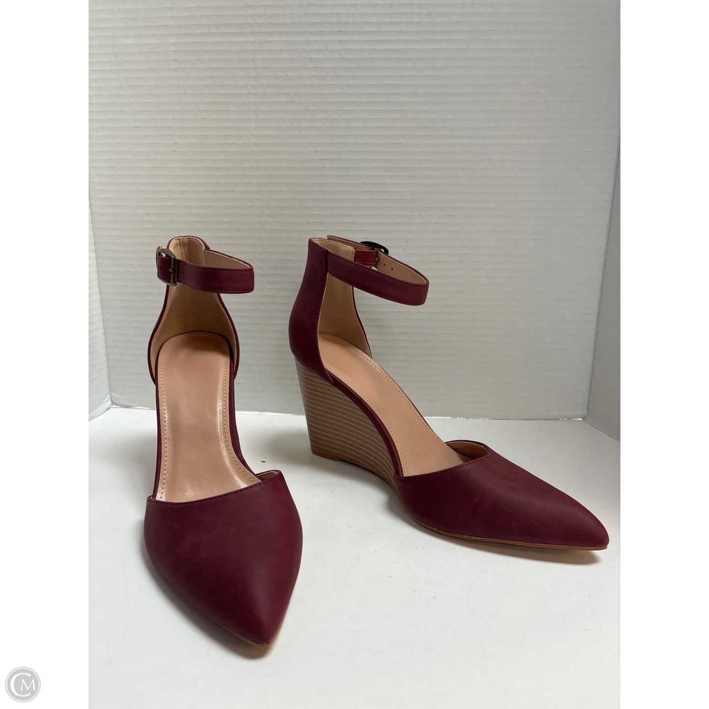 Shoes Heels Block By Clothes Mentor In Maroon, Size: 8