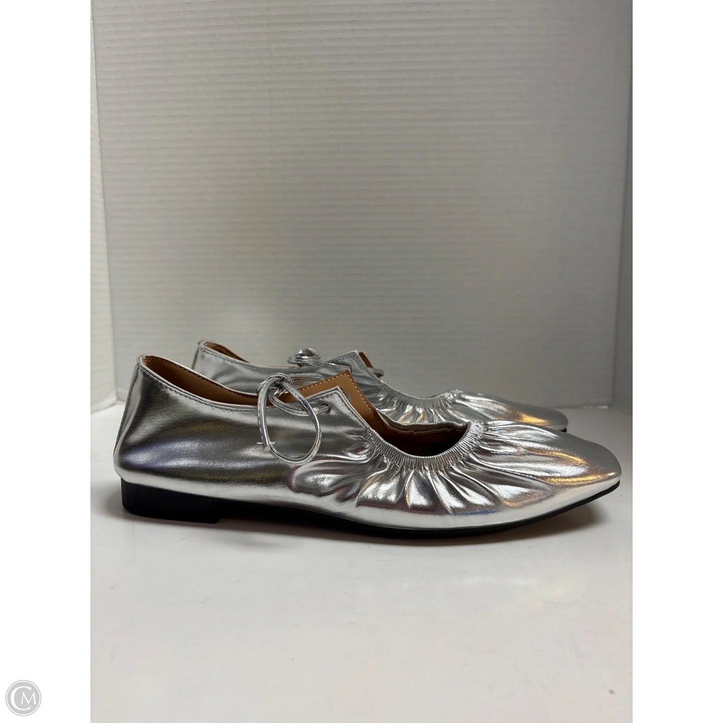 Shoes Flats By Clothes Mentor In Silver, Size: 9.5