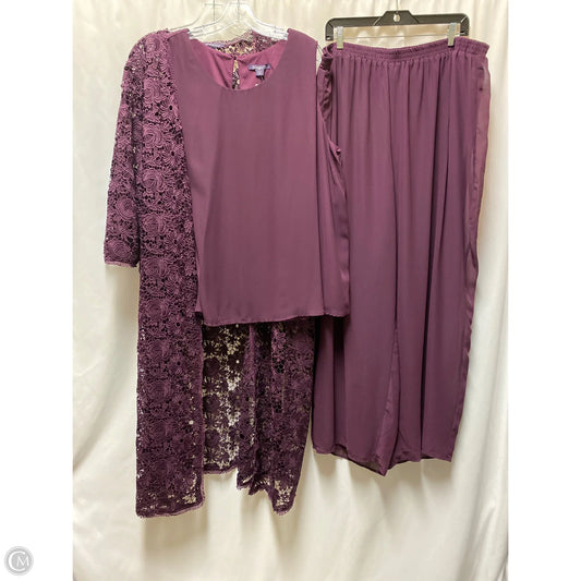 Pants Set 2pc By Romans In Purple, Size: 4x