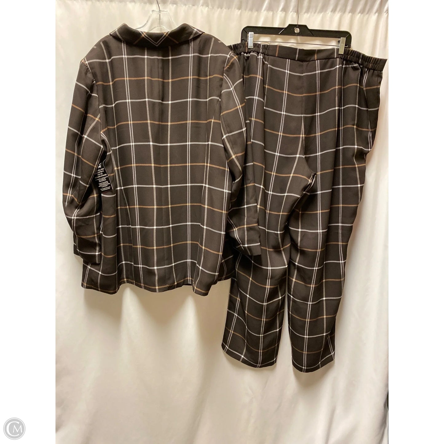 Pants Suit 2pc By Jessica London In Brown, Size: 4x