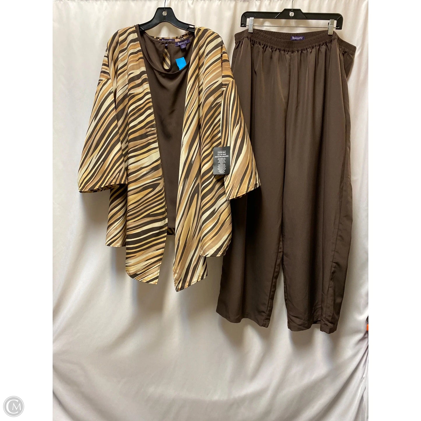 Pants Set 2pc By Romans In Brown, Size: 4x