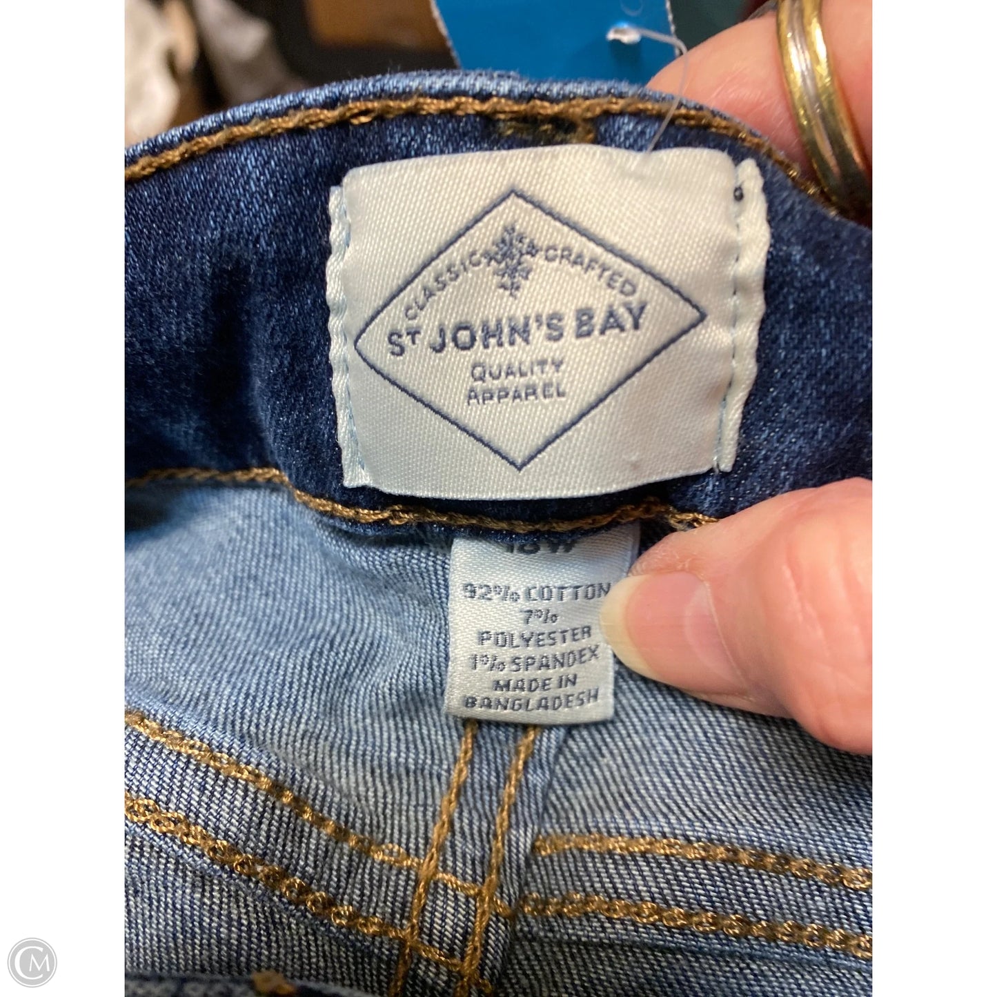 Jeans Straight By St Johns Bay In Blue Denim, Size: 18