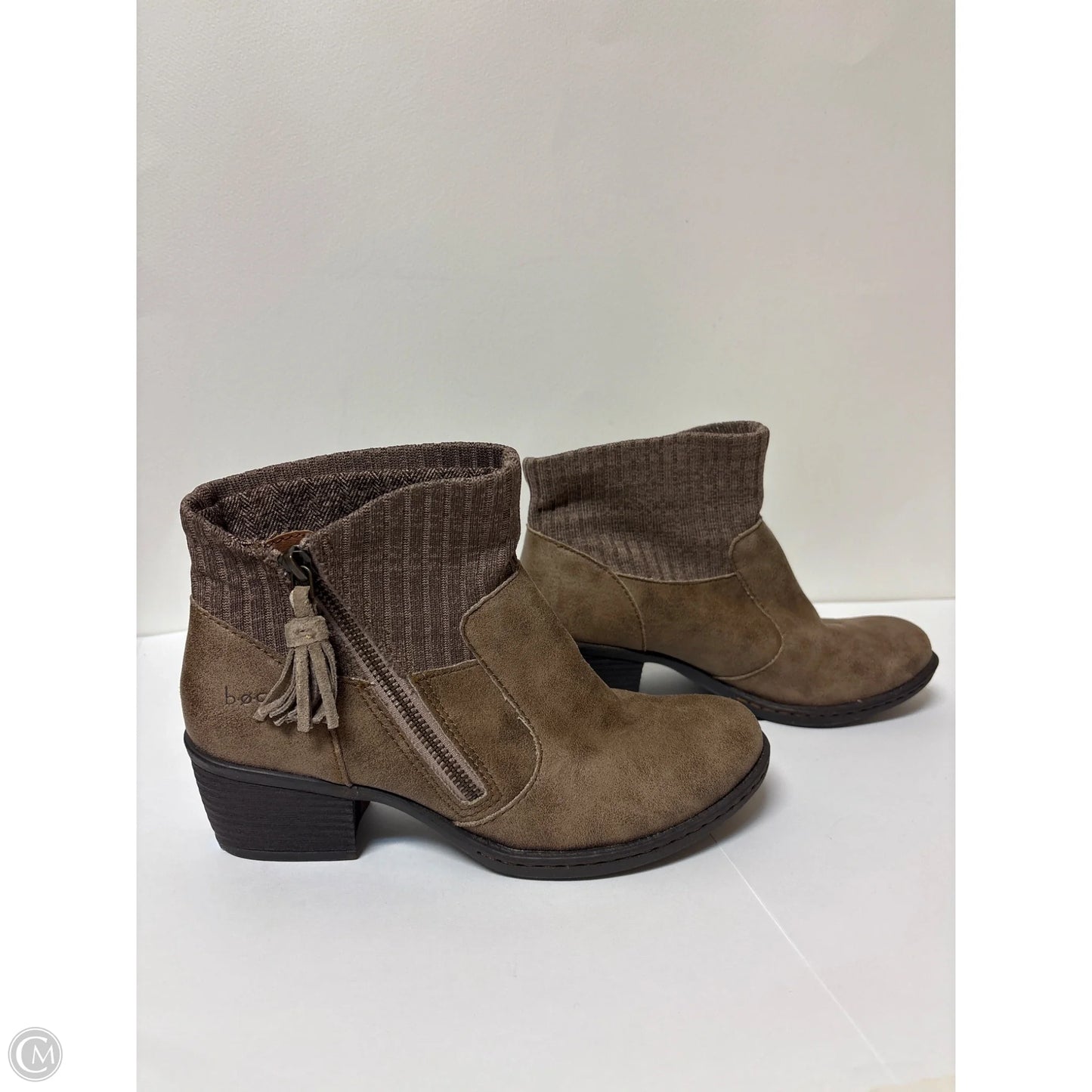 Boots Ankle Heels By Boc In Brown, Size: 6