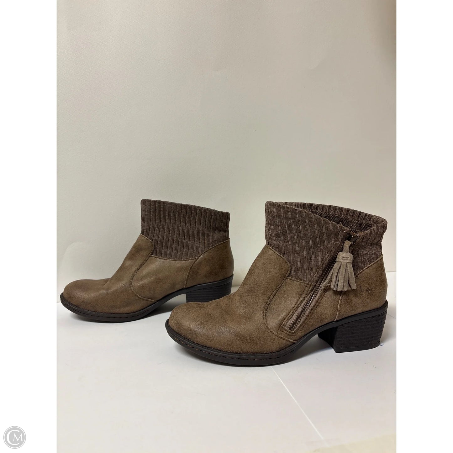 Boots Ankle Heels By Boc In Brown, Size: 6
