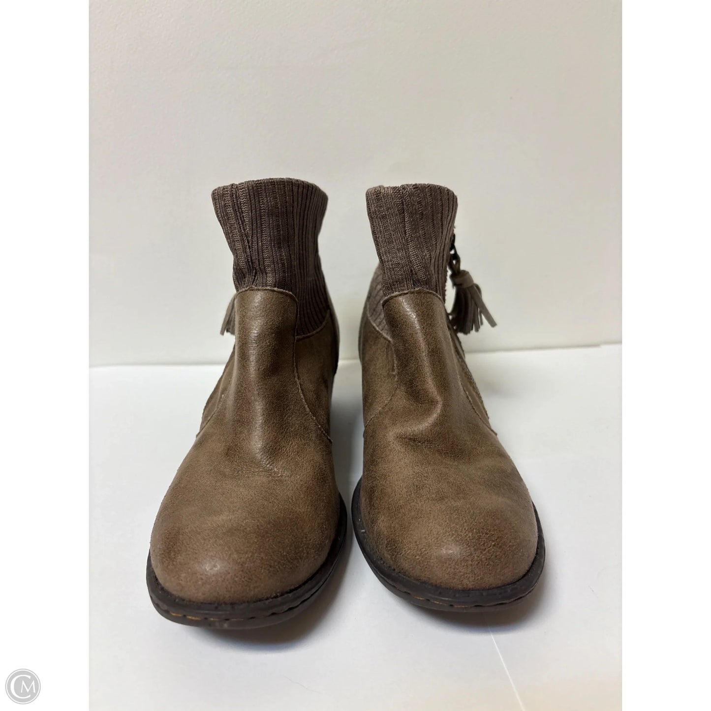 Boots Ankle Heels By Boc In Brown, Size: 6
