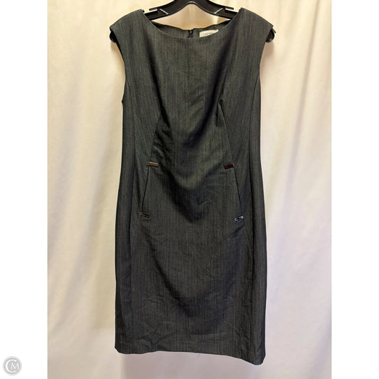Dress Casual Midi By Calvin Klein In Grey, Size: S
