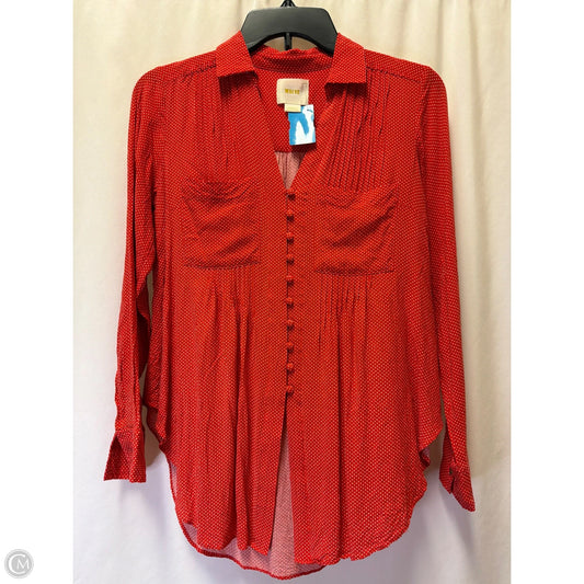Top Long Sleeve By Maeve In Red, Size: Xs