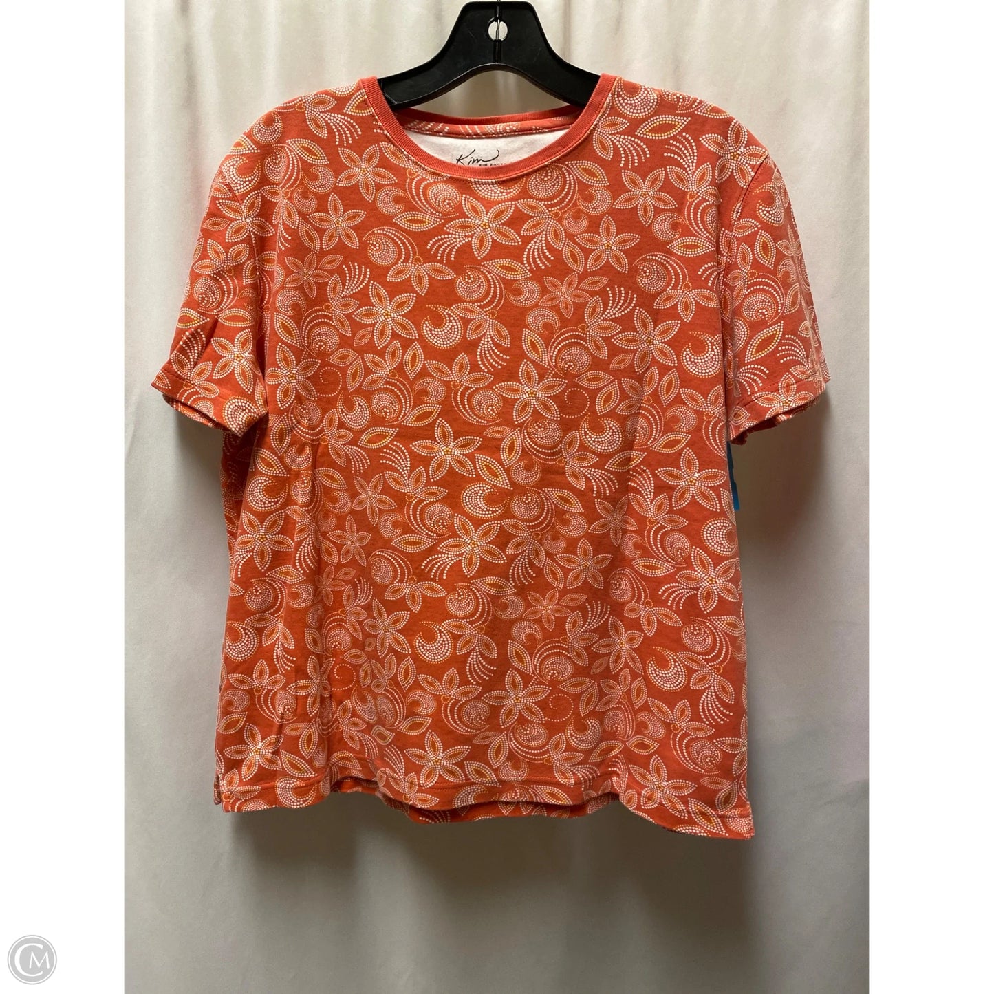 Top Short Sleeve By Kim Rogers In Peach, Size: M