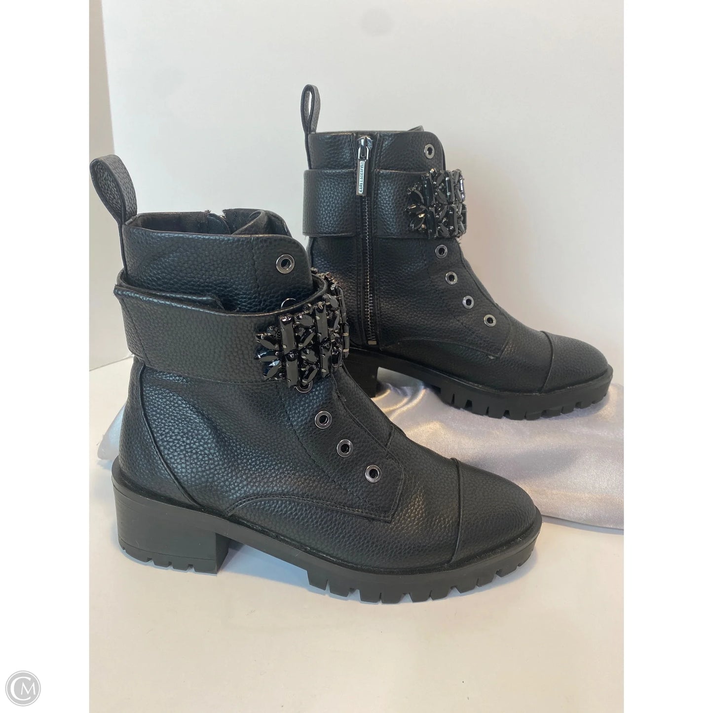 Boots Designer By Karl Lagerfeld In Black, Size: 7