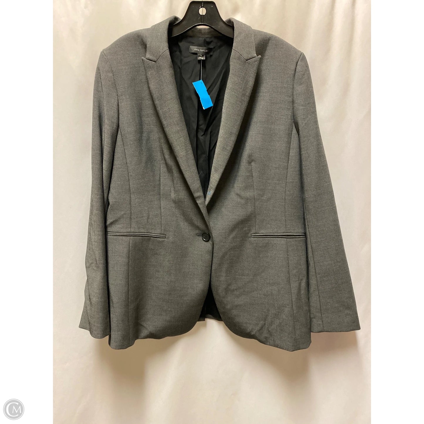 Blazer By Ann Taylor In Grey, Size: L