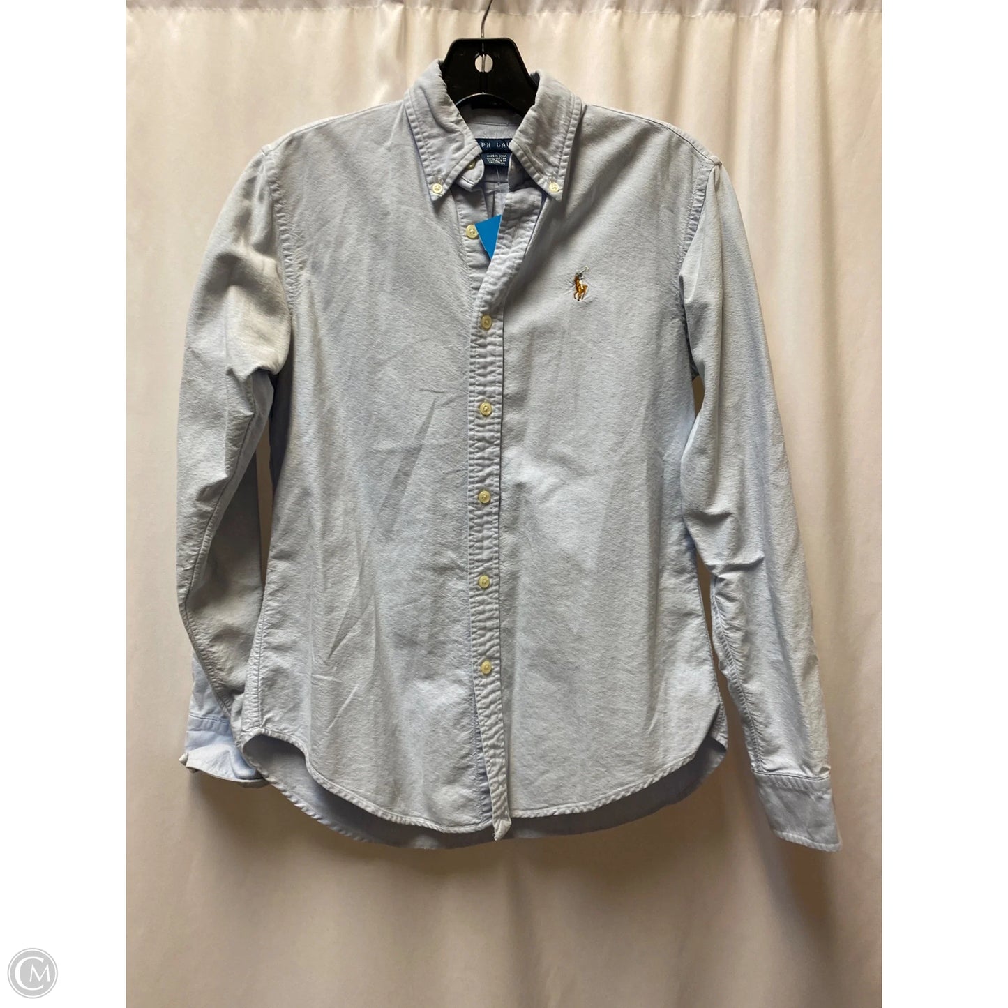 Top Long Sleeve By Ralph Lauren In Blue, Size: S