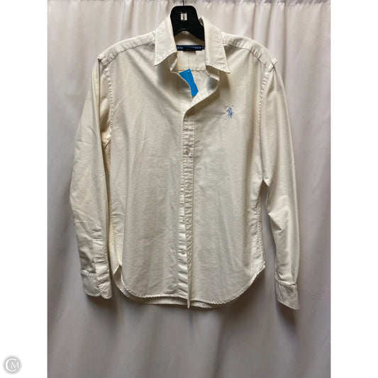 Top Long Sleeve By Ralph Lauren In White, Size: S