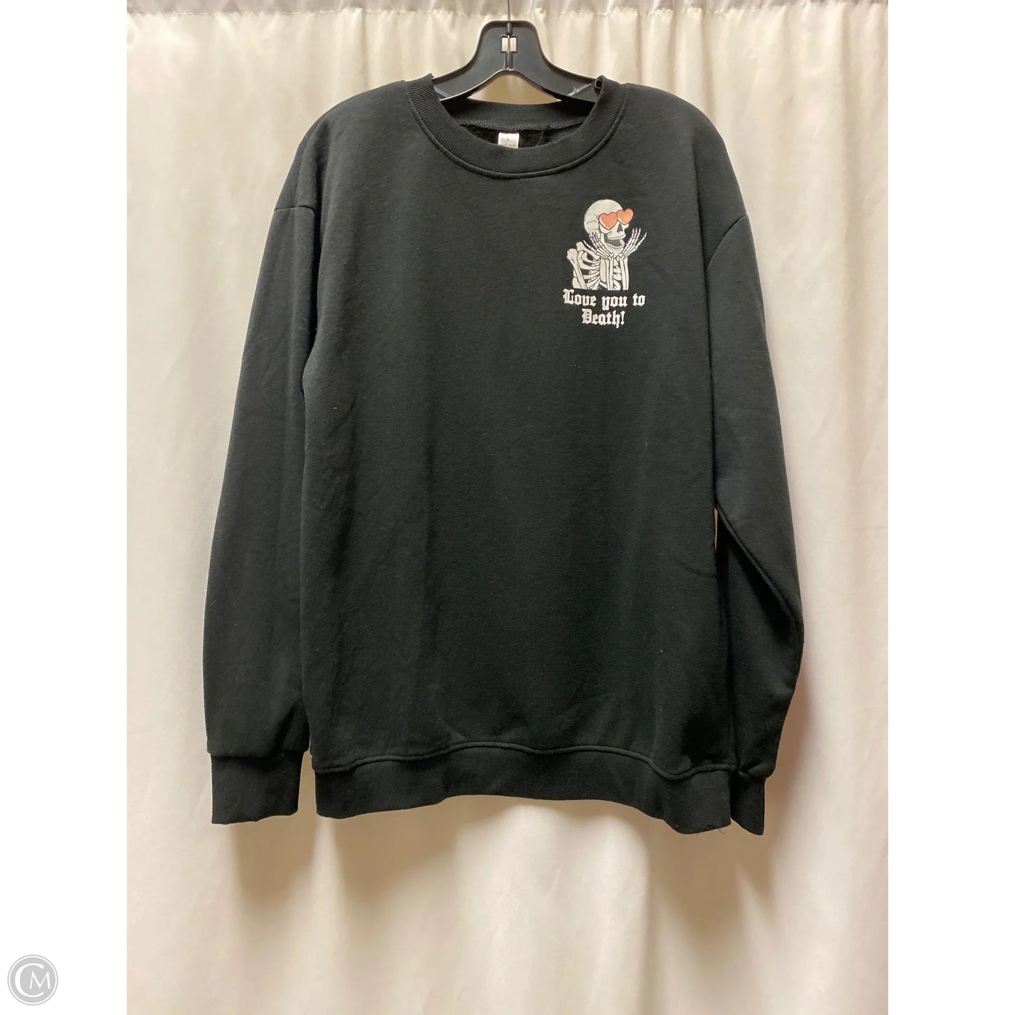 Sweatshirt Crewneck By Clothes Mentor In Black, Size: L