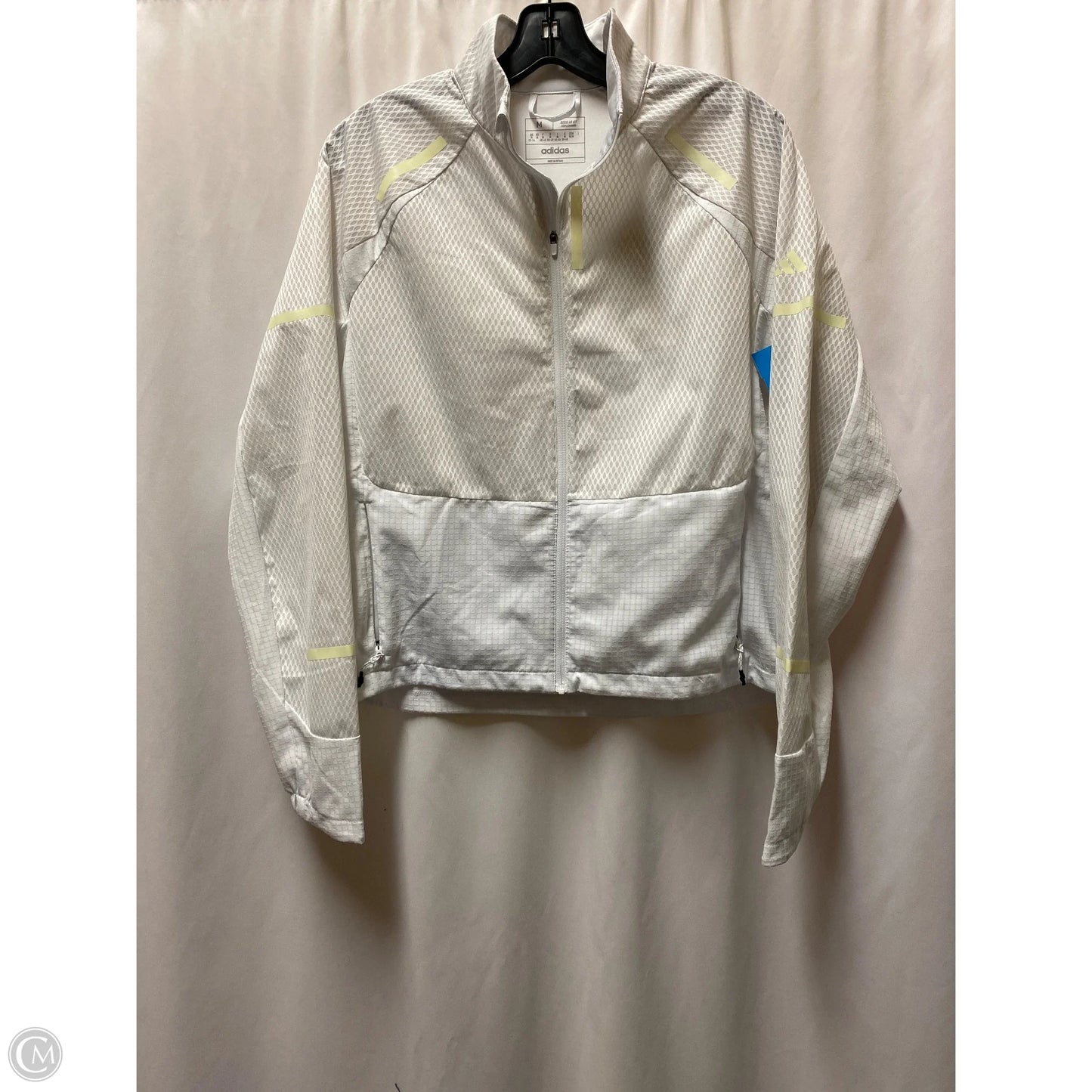 Athletic Jacket By Adidas In White, Size: M