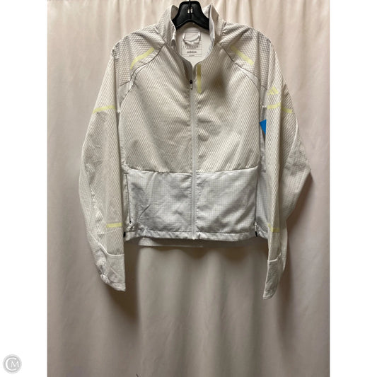 Athletic Jacket By Adidas In White, Size: M