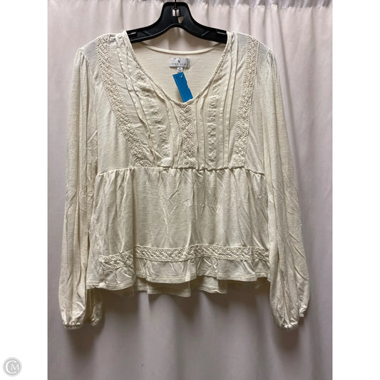 Top Long Sleeve By True Craft In White, Size: M
