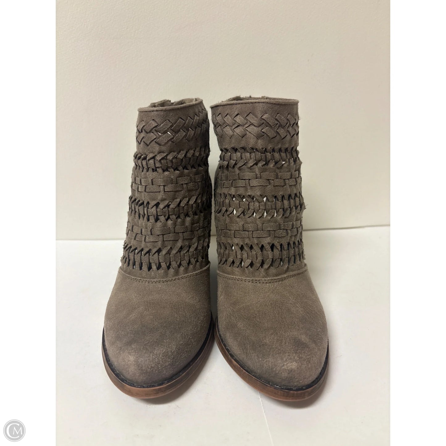 Boots Ankle Heels By Fergalicious In Grey, Size: 7