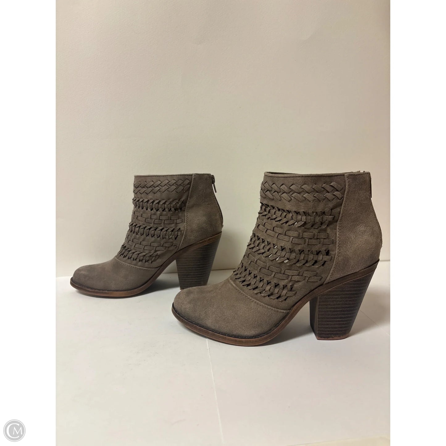 Boots Ankle Heels By Fergalicious In Grey, Size: 7