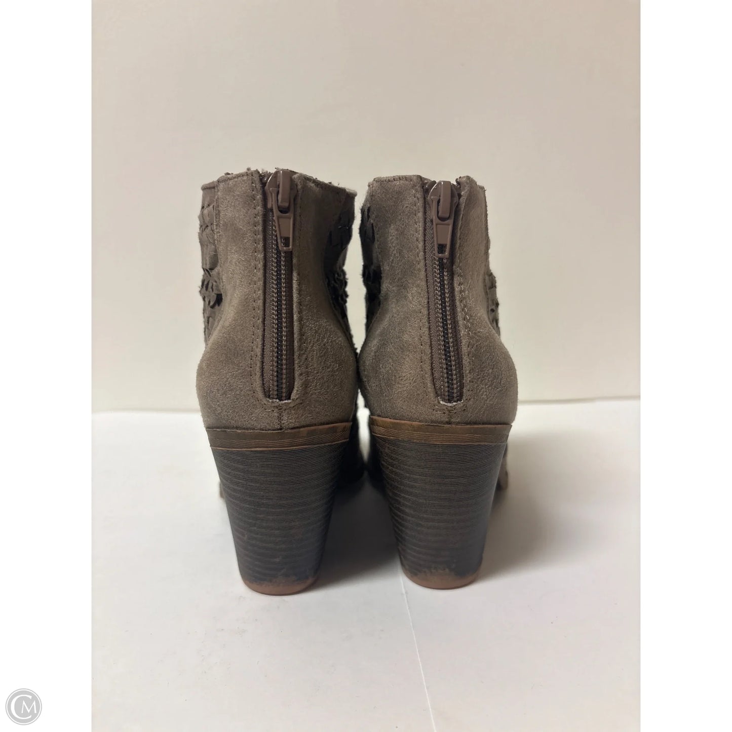 Boots Ankle Heels By Fergalicious In Grey, Size: 7