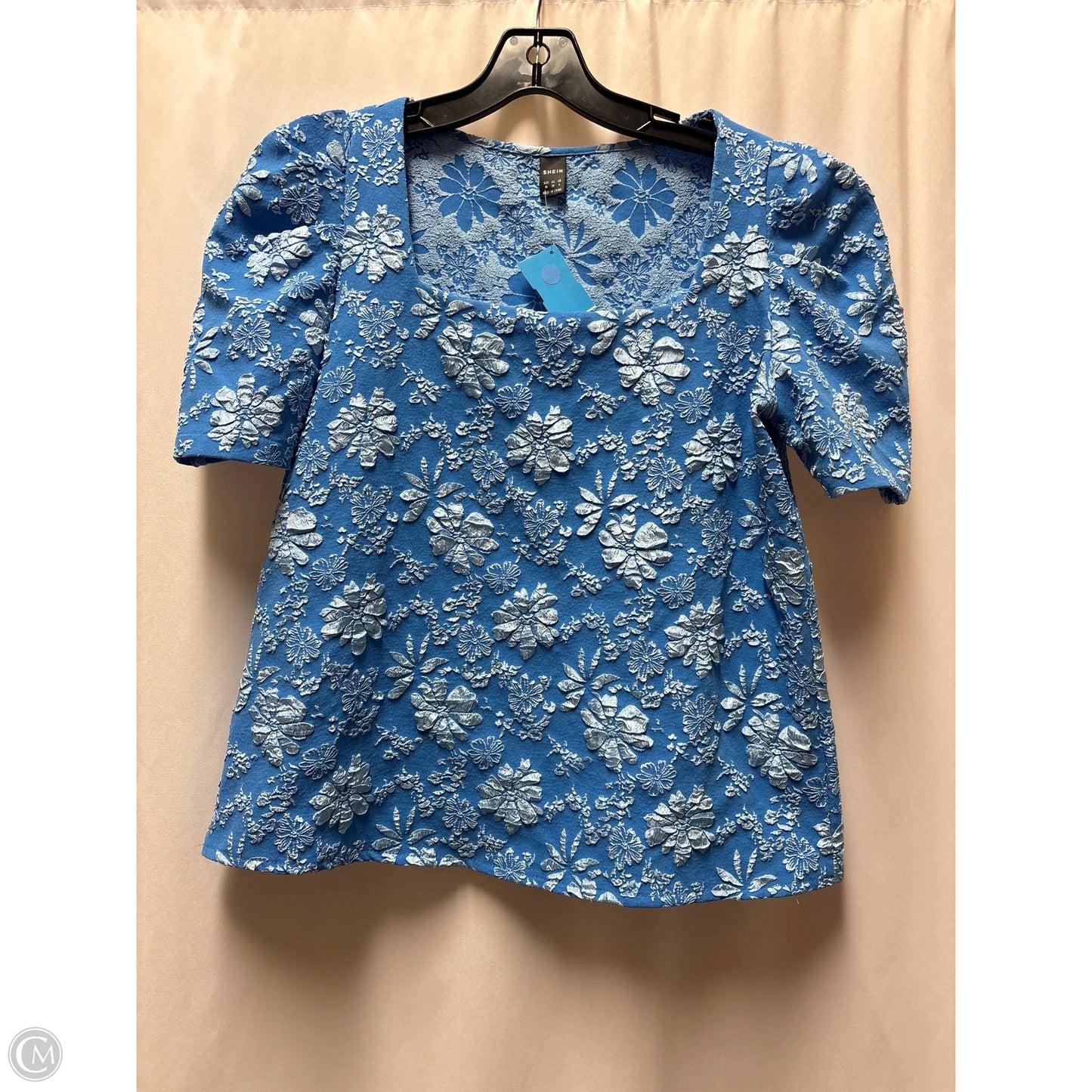 Top Short Sleeve By Shein In Blue, Size: M