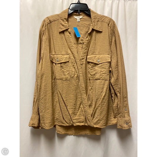 Top Long Sleeve By Terra & Sky In Brown, Size: 1x