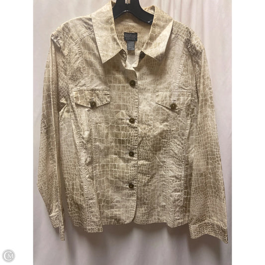Top Long Sleeve By Chicos In Tan, Size: 3x