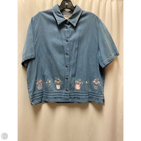 Top Short Sleeve By Clothes Mentor In Blue Denim, Size: L