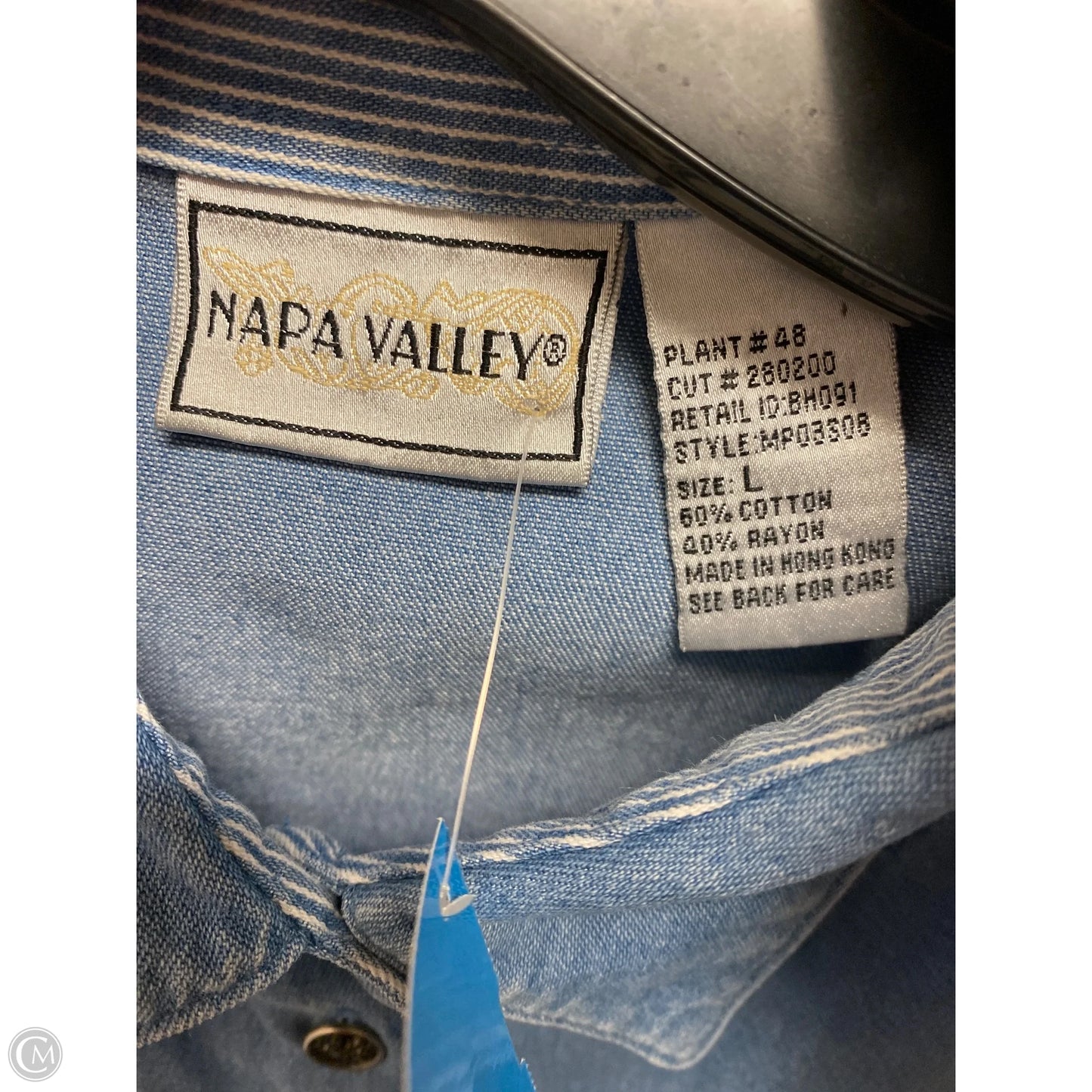 Top Short Sleeve By Clothes Mentor In Blue Denim, Size: L