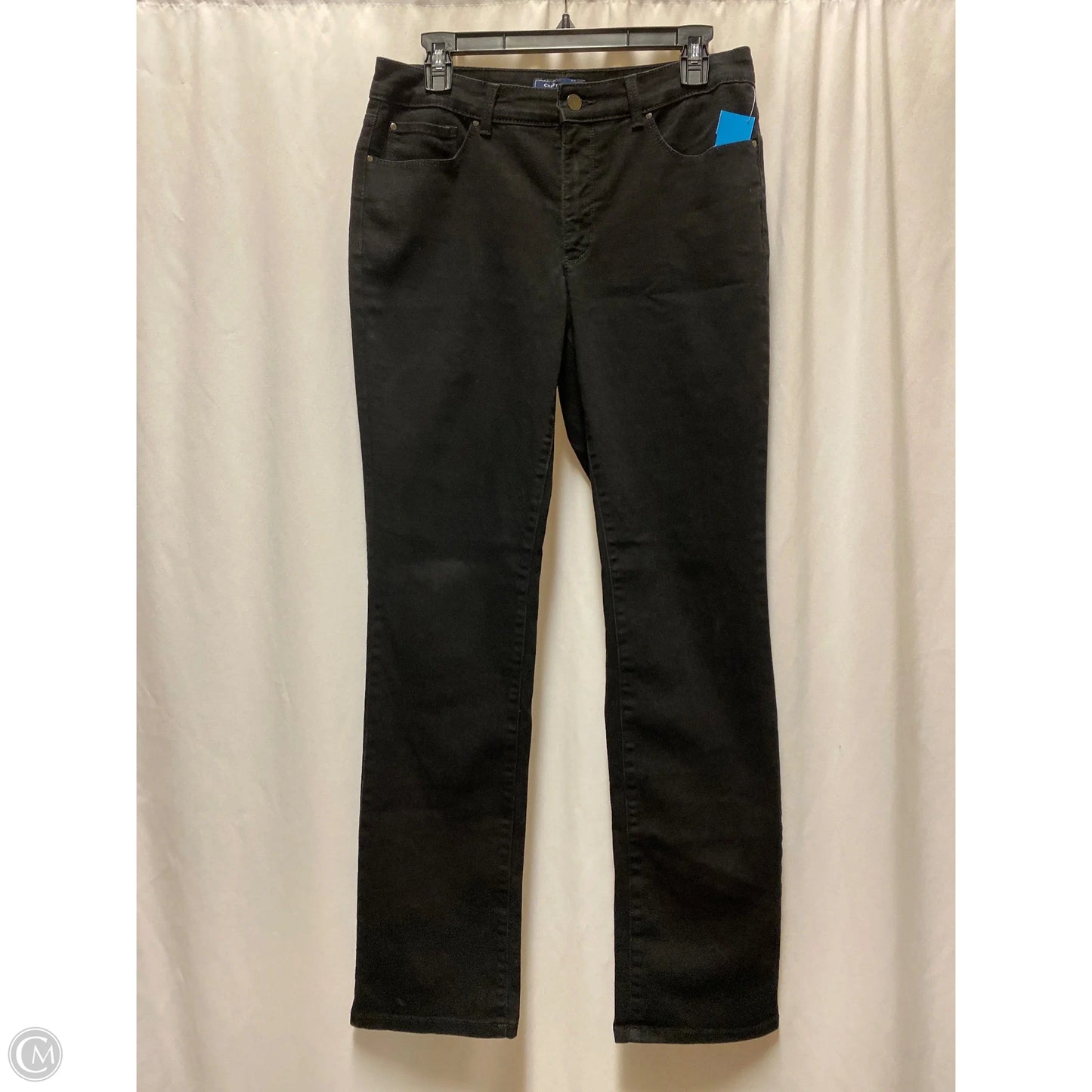 Jeans Straight By Charter Club In Black Denim, Size: 8