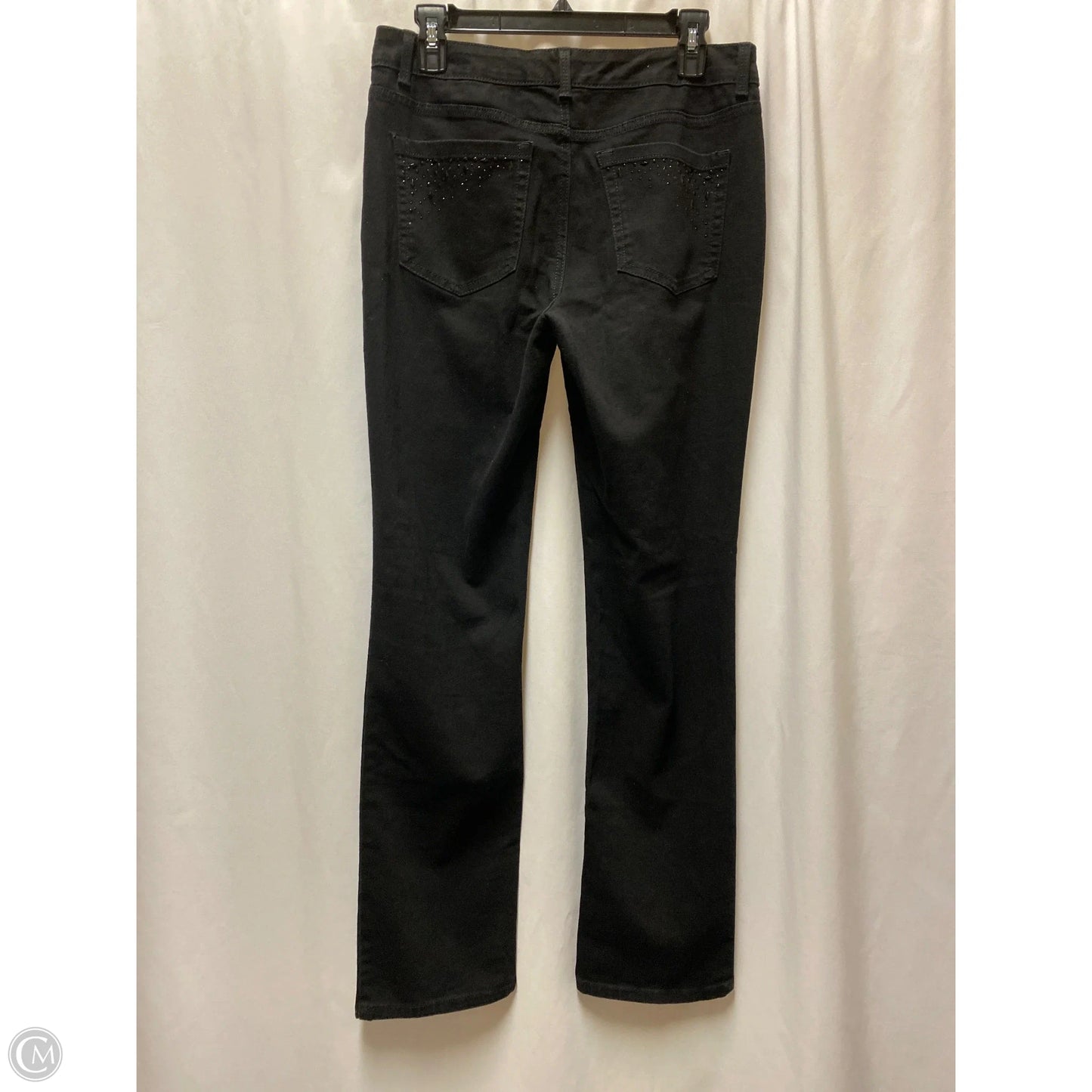 Jeans Straight By Charter Club In Black Denim, Size: 8