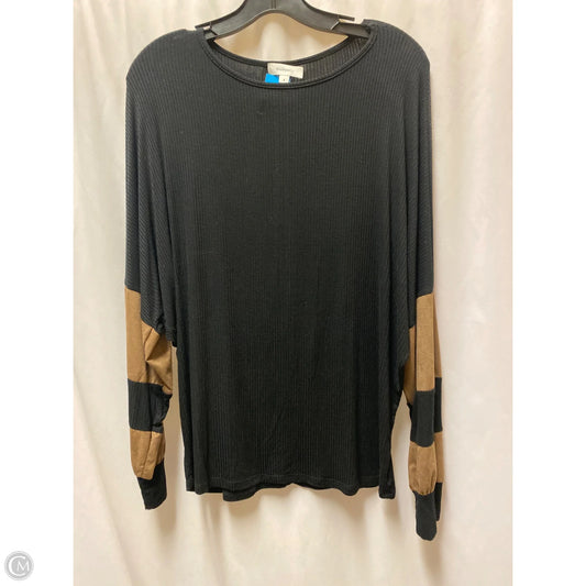 Top Long Sleeve By Hailey & Co In Brown, Size: S