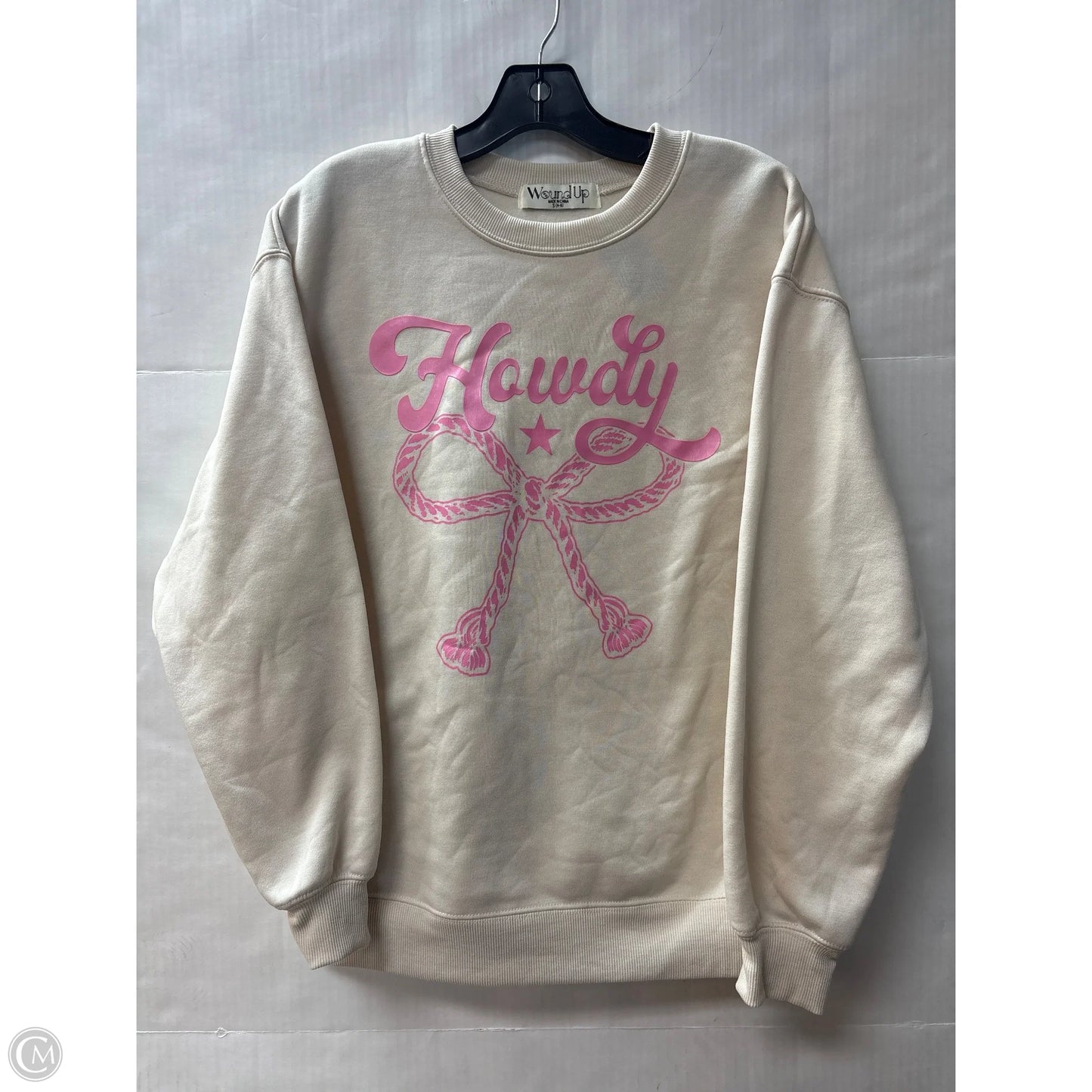 Sweatshirt Crewneck By Wound Up In Tan, Size: S