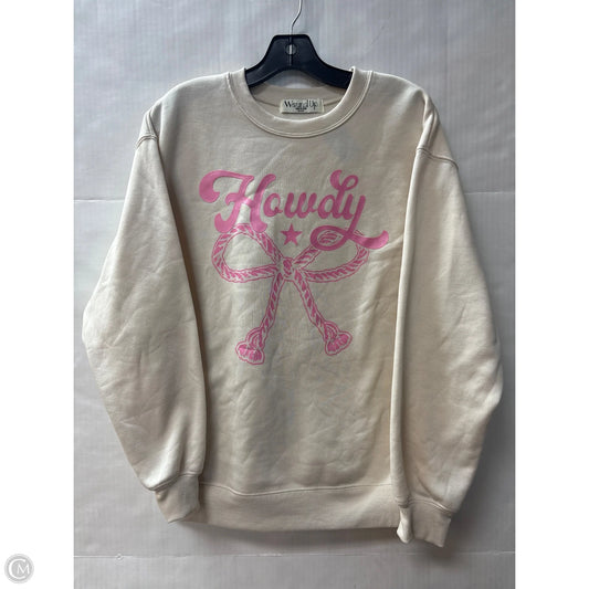 Sweatshirt Crewneck By Wound Up In Tan, Size: S