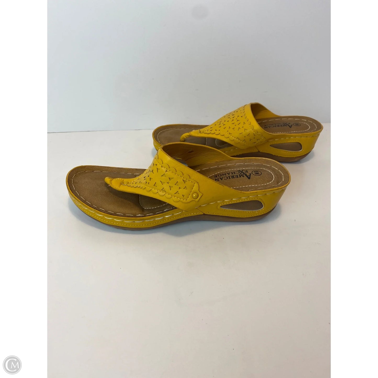 Sandals Flats By Clothes Mentor In Yellow, Size: 8